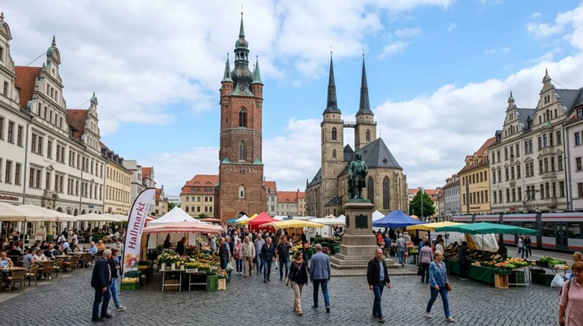 Blick auf die Altstadt von Halle (Saale)